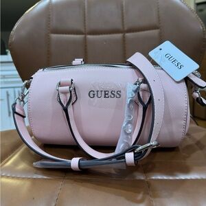 GUESS Light Pink Barrel Mini Crossbody Bag